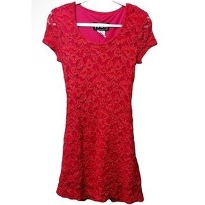 Vintage “All That Jazz” Red Lace Midi Dress